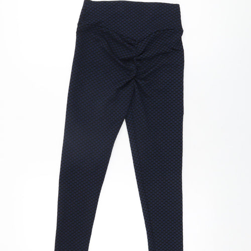 Pucka Womens Black Geometric Polyester Pedal Pusher Leggings Size M L24.5 in