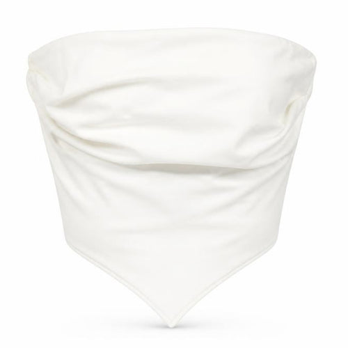 Zara Womens White Polyester Cropped T-Shirt Size XS Off the Shoulder