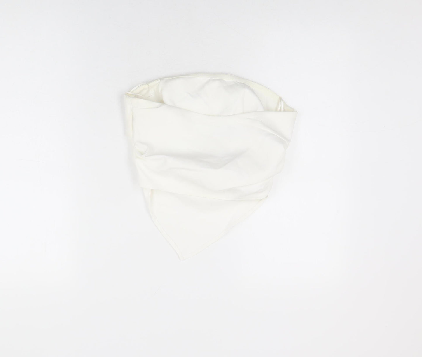 Zara Womens White Polyester Cropped T-Shirt Size XS Off the Shoulder