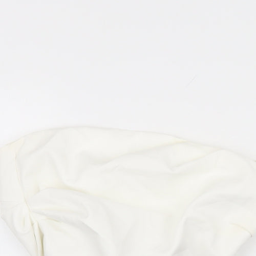 Zara Womens White Polyester Cropped T-Shirt Size XS Off the Shoulder