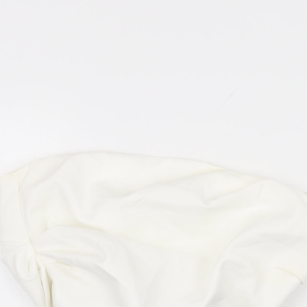 Zara Womens White Polyester Cropped T-Shirt Size XS Off the Shoulder