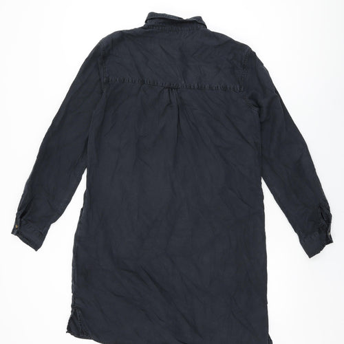 NEXT Womens Black Lyocell Shift Size 10 Collared Button