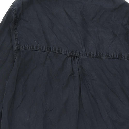 NEXT Womens Black Lyocell Shift Size 10 Collared Button