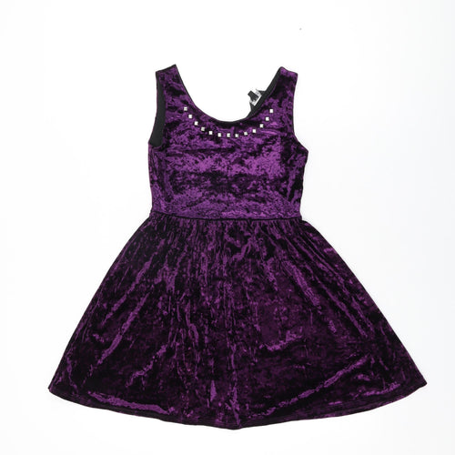 Candy Couture Girls Purple Polyamide A-Line Size 10-11 Years Round Neck Pullover