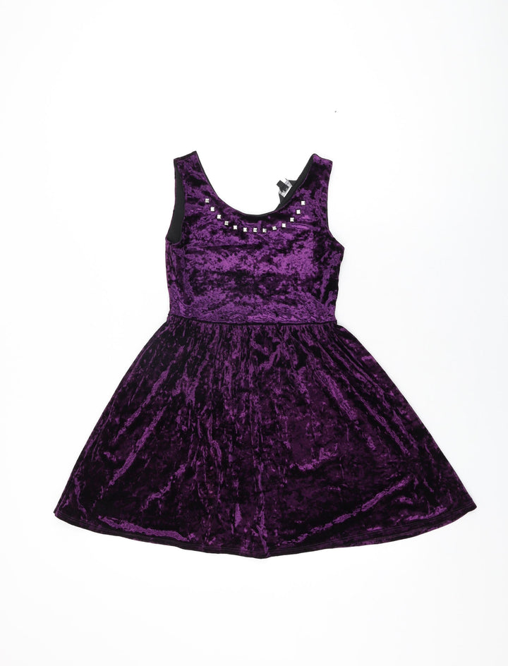 Candy Couture Girls Purple Polyamide A-Line Size 10-11 Years Round Neck Pullover