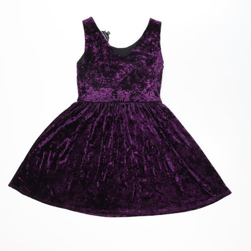 Candy Couture Girls Purple Polyamide A-Line Size 10-11 Years Round Neck Pullover