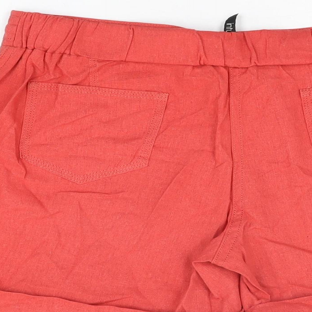 Intuition Womens Red Linen Basic Shorts Size 14 L4 in Regular