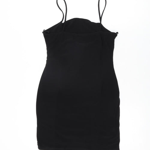 QED London Womens Black Polyester Bodycon Size 14 Square Neck Pullover