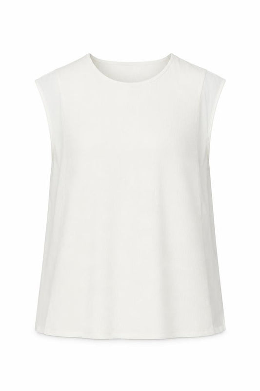 Front view of Marks & Spencer women’s white polyester basic t-shirt, size UK 14, round neck