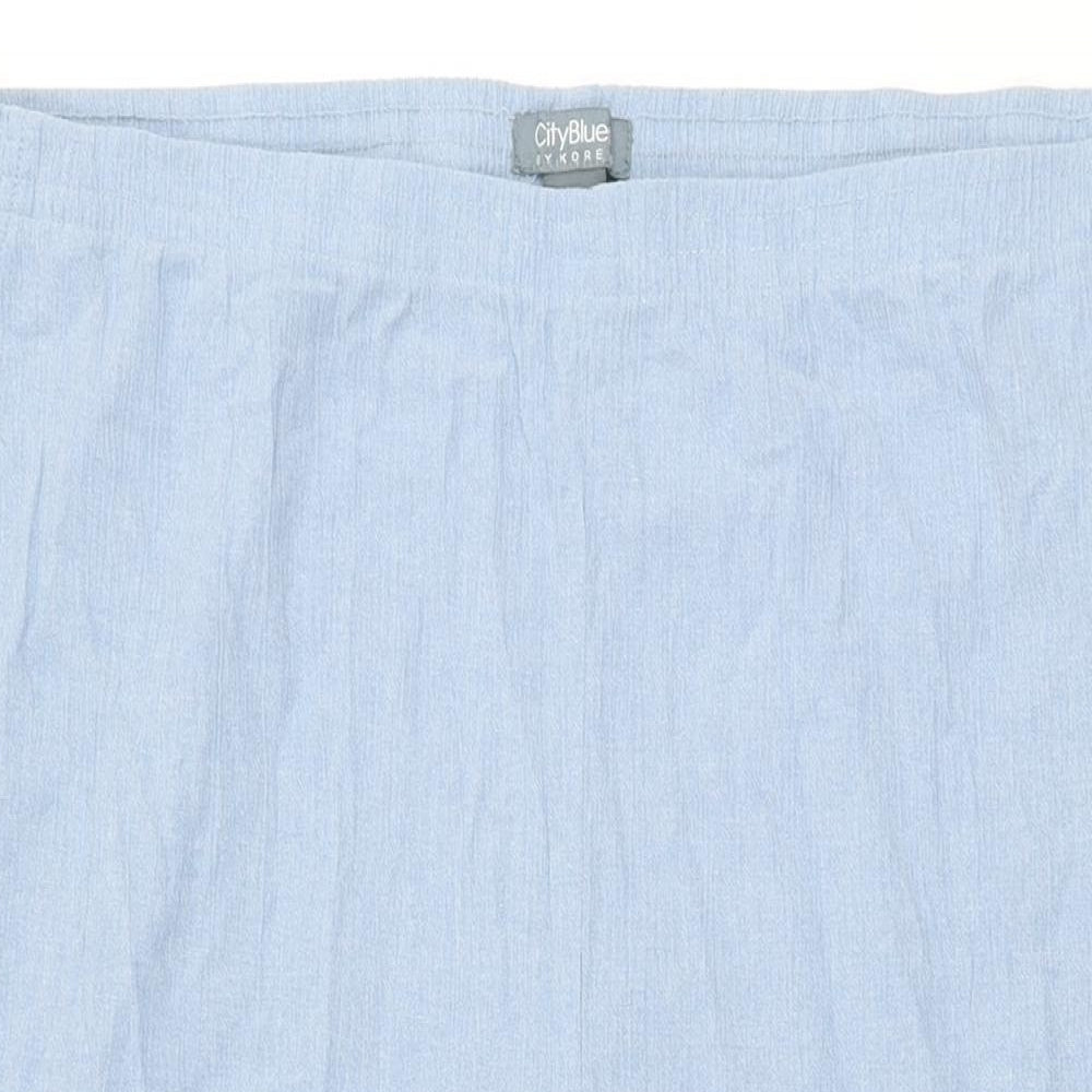 City Blues Womens Blue Cotton Cropped Trousers Size 24 L21 in Regular