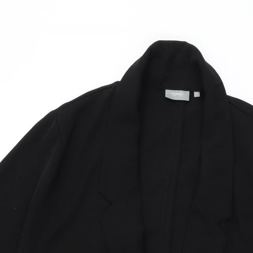 b.young Womens Black Polyester Basic Button-Up Size 8 Collared