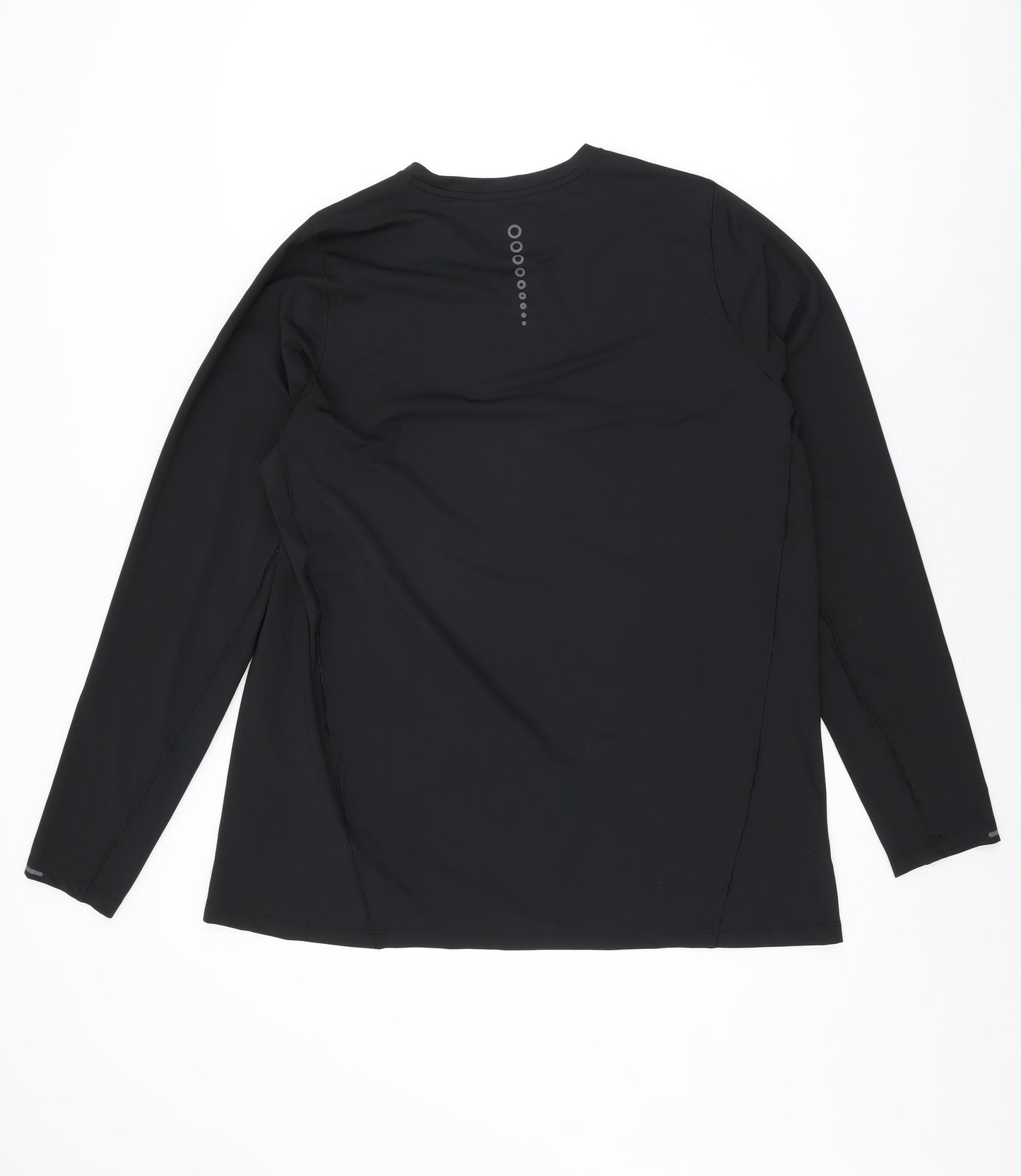 GOODMOVE Womens Black Polyester Basic T-Shirt Size 2XL Round Neck Pullover