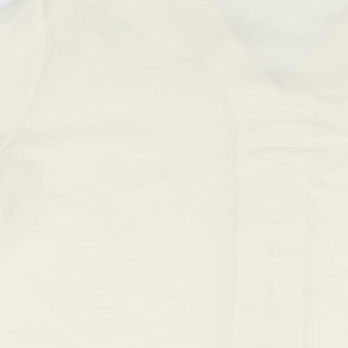 Design Essentials Womens Ivory Polyester Basic Button-Up Size 20 V-Neck