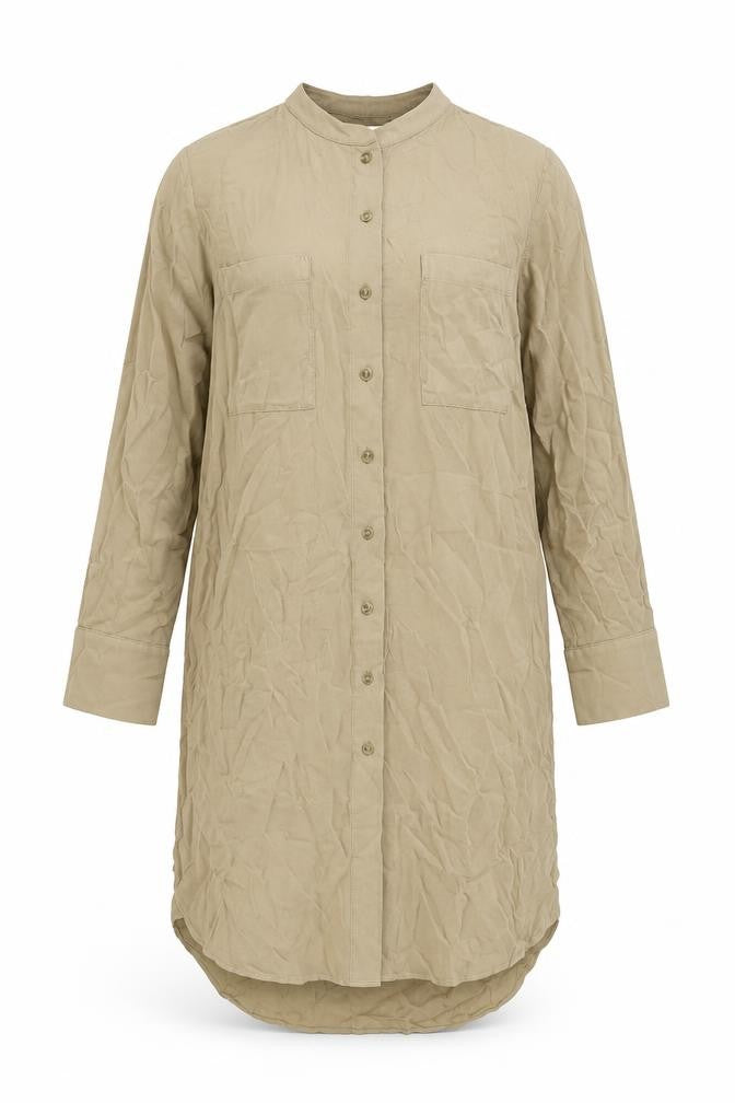 Autograph Womens Beige Viscose Shift Size 8 Round Neck Button