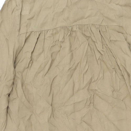 Autograph Womens Beige Viscose Shift Size 8 Round Neck Button