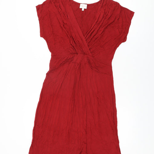 EAST Womens Red Viscose Shift Size 12 V-Neck Pullover
