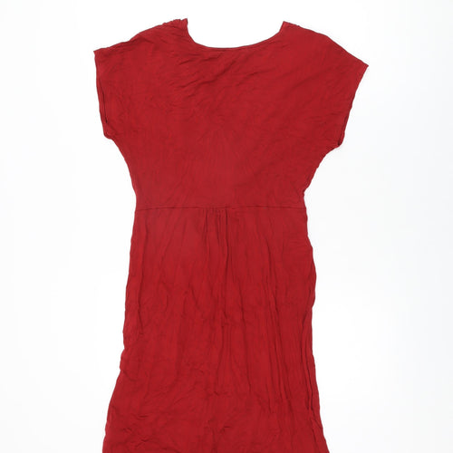 EAST Womens Red Viscose Shift Size 12 V-Neck Pullover