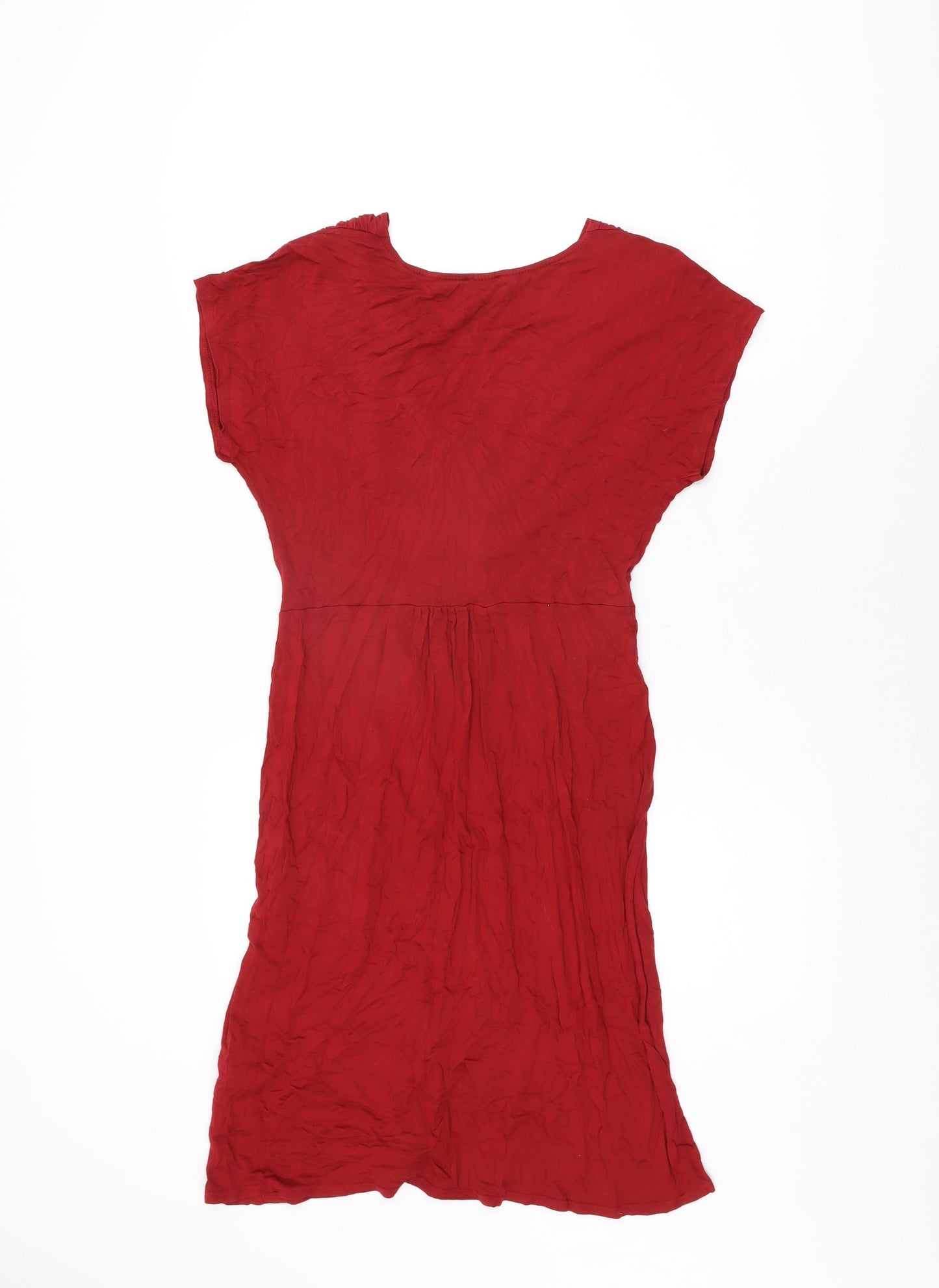 EAST Womens Red Viscose Shift Size 12 V-Neck Pullover
