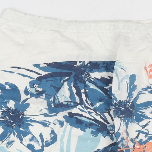 Fat Face Womens White Floral Cotton Swing Skirt Size 16