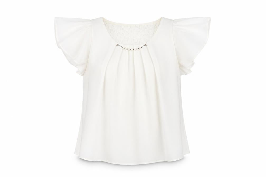 Olive des Olive Womens White Polyester Basic Blouse Size M Round Neck