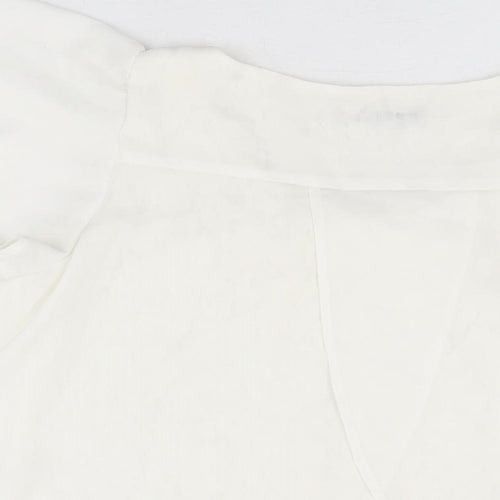 Olive des Olive Womens White Polyester Basic Blouse Size M Round Neck