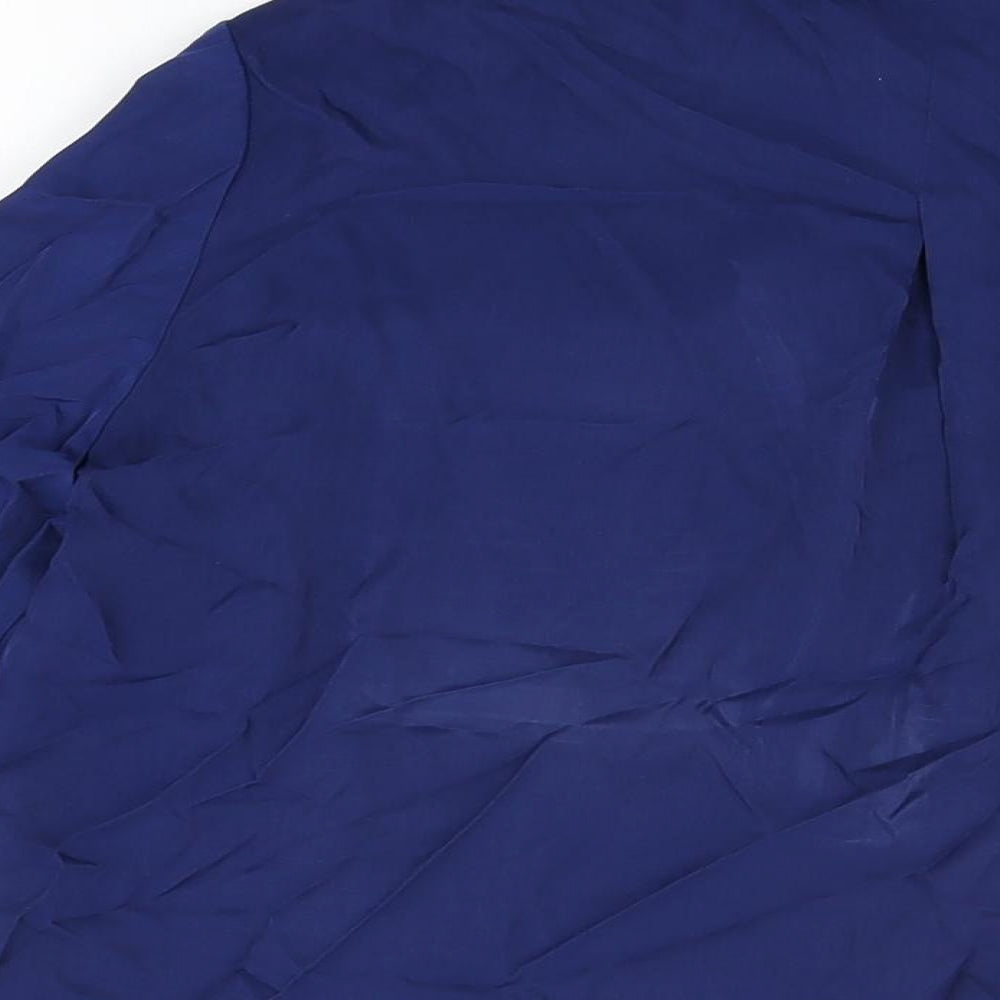 NEXT Womens Blue Viscose Basic T-Shirt Size 14 Collared