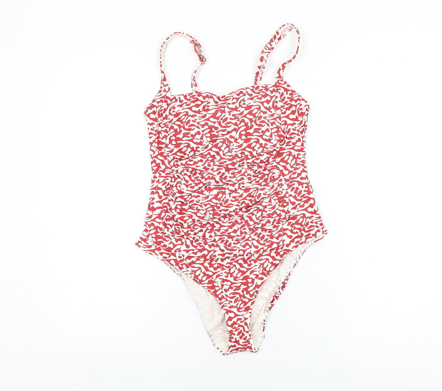Marks and Spencer Womens Red Geometric Polyamide One Piece Size 16