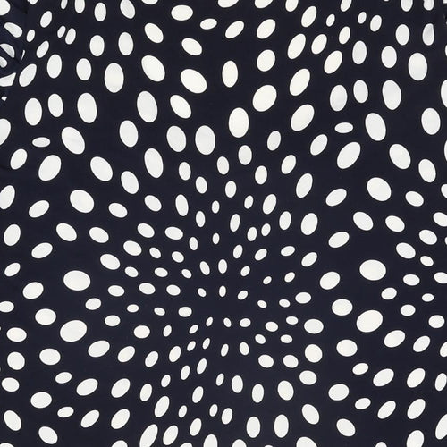 Chesca Womens Blue Polka Dot Viscose Basic T-Shirt Size 16 Square Neck