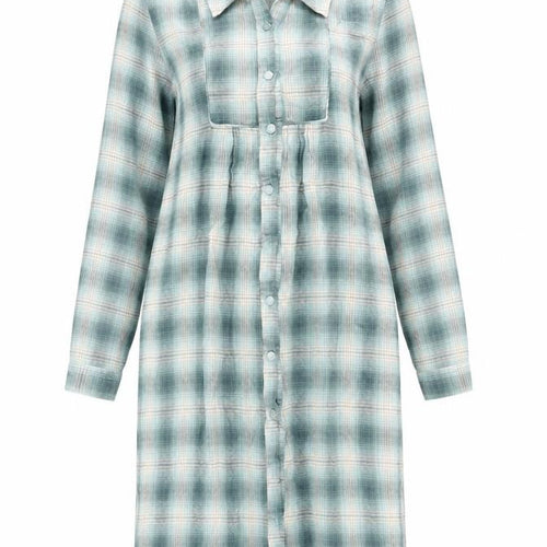 Patra Womens Blue Geometric Cotton Shirt Dress Size S Collared Button