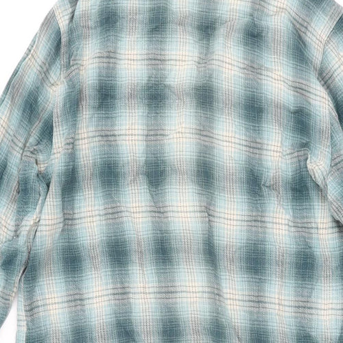 Patra Womens Blue Geometric Cotton Shirt Dress Size S Collared Button