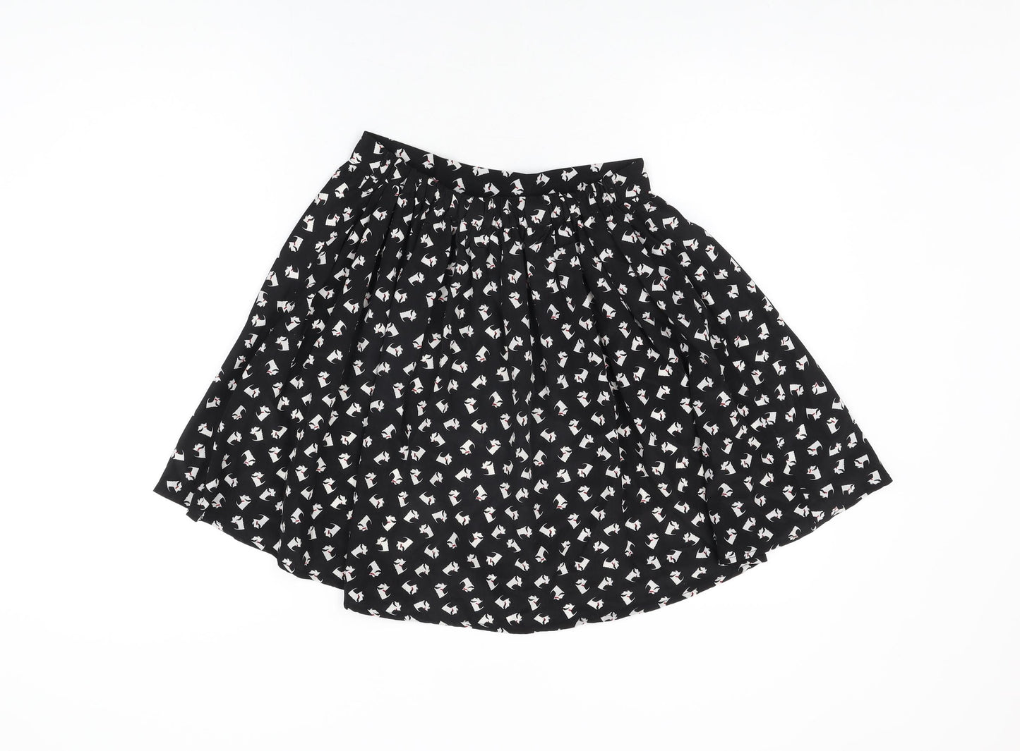 Twik Womens Black Geometric Polyester Skater Skirt Size M