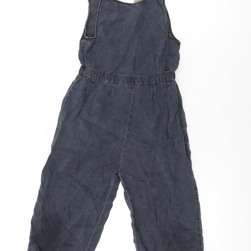 NEXT Girls Black Lyocell Jumpsuit One-Piece Size 7 Years L13 in Pullover