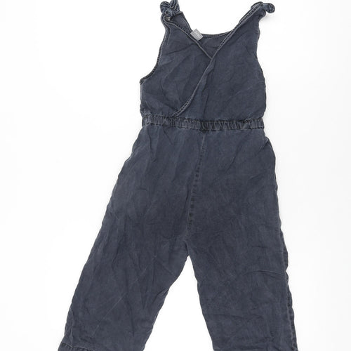 NEXT Girls Black Lyocell Jumpsuit One-Piece Size 7 Years L13 in Pullover