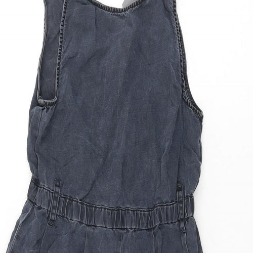 NEXT Girls Black Lyocell Jumpsuit One-Piece Size 7 Years L13 in Pullover