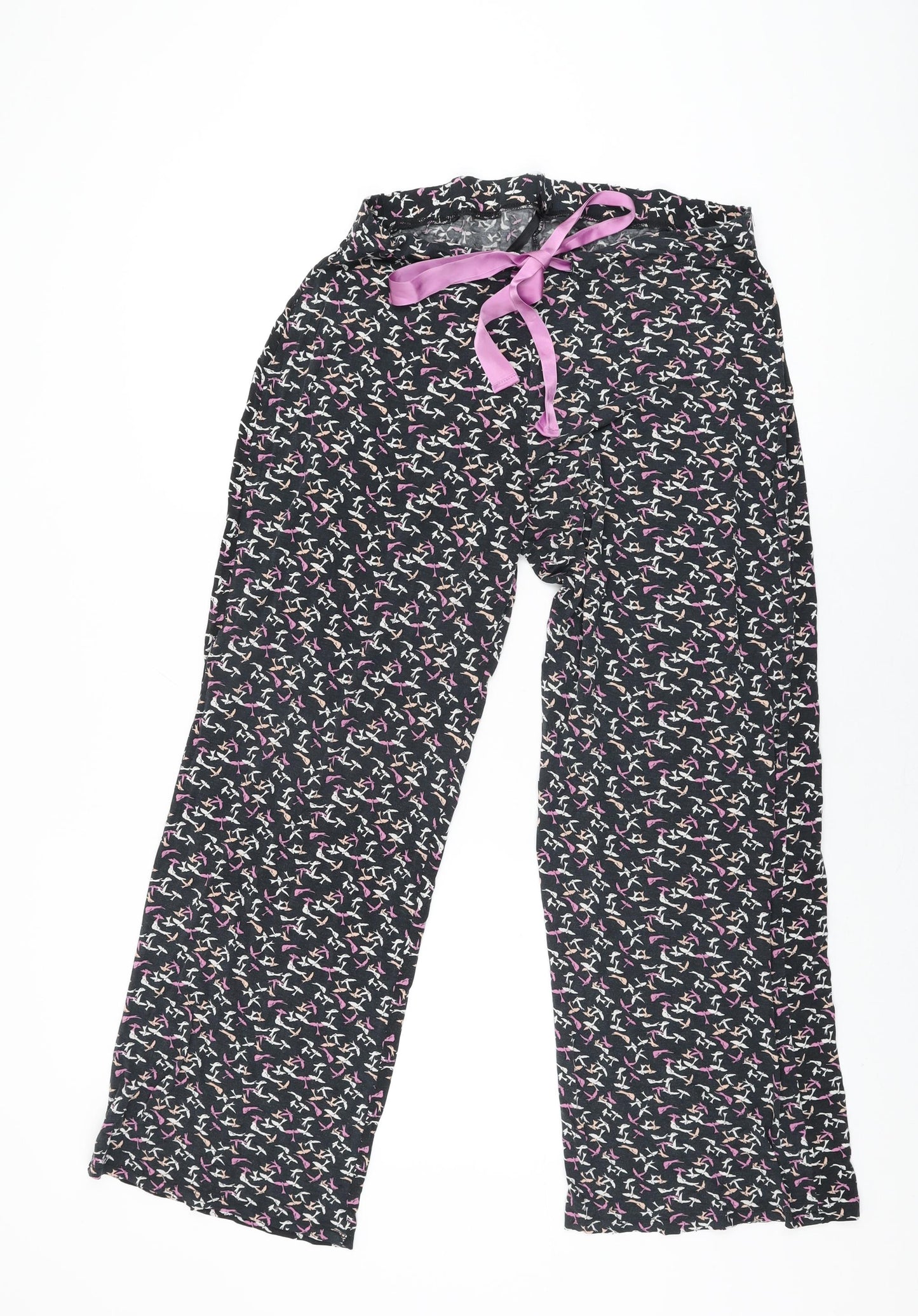 Freya Womens Black Geometric Modal Top Pyjama Pants Size M Drawstring