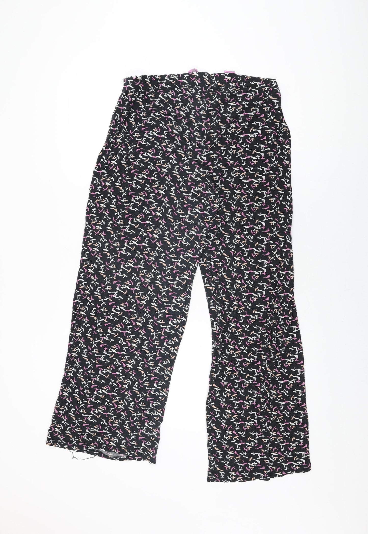 Freya Womens Black Geometric Modal Top Pyjama Pants Size M Drawstring