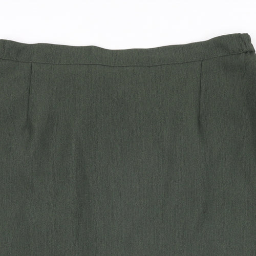 Debenhams Womens Green Polyester Straight & Pencil Skirt Size 16 Zip