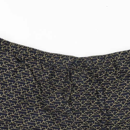 Marks and Spencer Mens Blue Geometric Cotton Bermuda Shorts Size 2XL L9 in Regular Drawstring