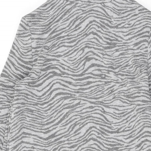 Marks and Spencer Womens Grey Animal Print Polyester Shift Size 8 Round Neck Pullover