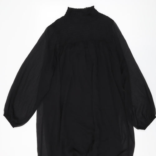 H&M Womens Black Polyester Shift Size 8 Round Neck Pullover