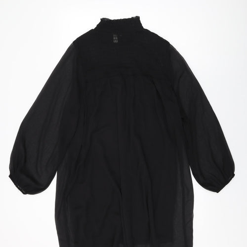 H&M Womens Black Polyester Shift Size 8 Round Neck Pullover
