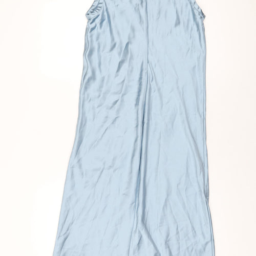 Zara Womens Blue Polyester Maxi Size M Round Neck Zip