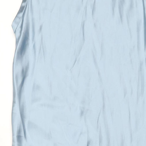 Zara Womens Blue Polyester Maxi Size M Round Neck Zip
