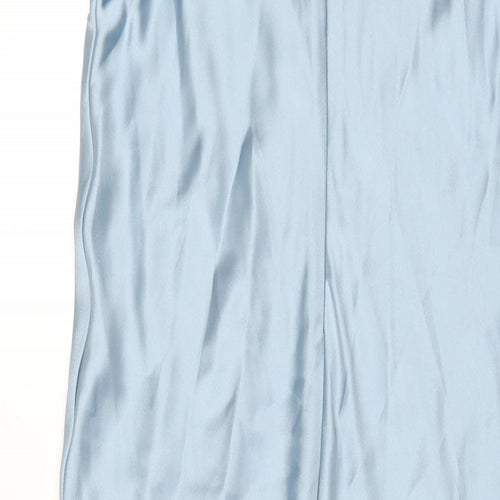 Zara Womens Blue Polyester Maxi Size M Round Neck Zip