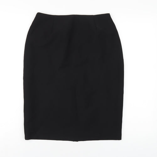 Kit Womens Black Polyester Straight & Pencil Skirt Size 10 Zip