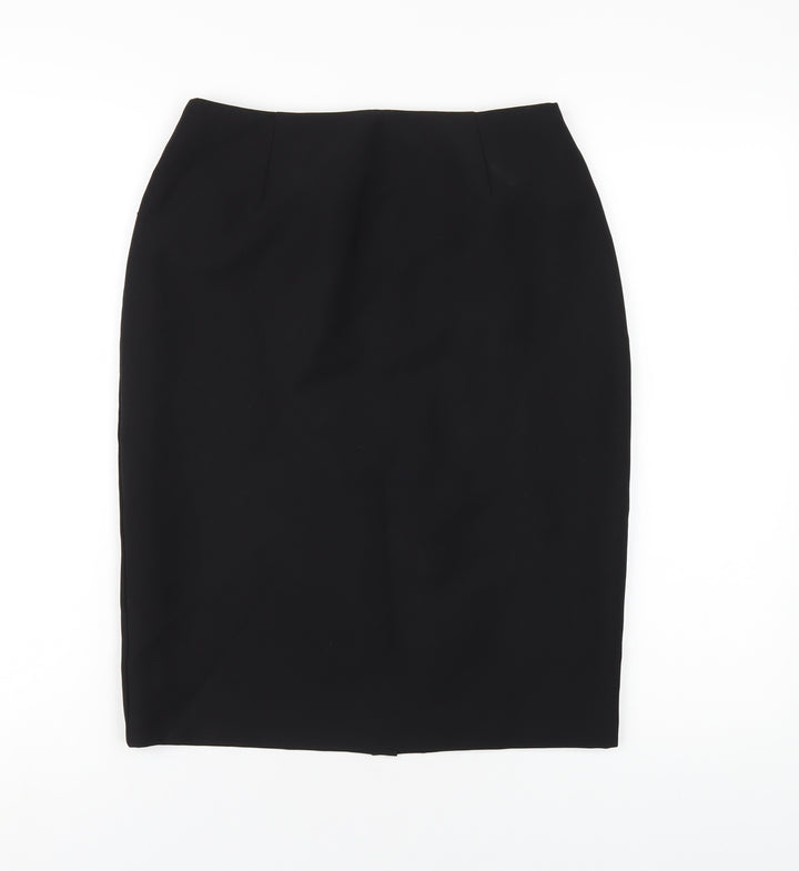Kit Womens Black Polyester Straight & Pencil Skirt Size 10 Zip