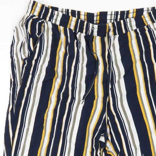 Damart Womens Multicoloured Striped Viscose Trousers Size 16 L26 in Regular Drawstring