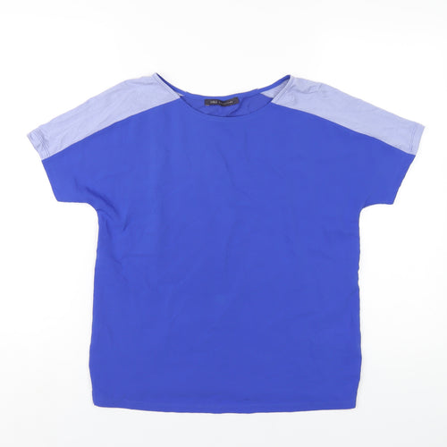 Marks and Spencer Womens Blue Polyester Basic T-Shirt Size 10 Round Neck