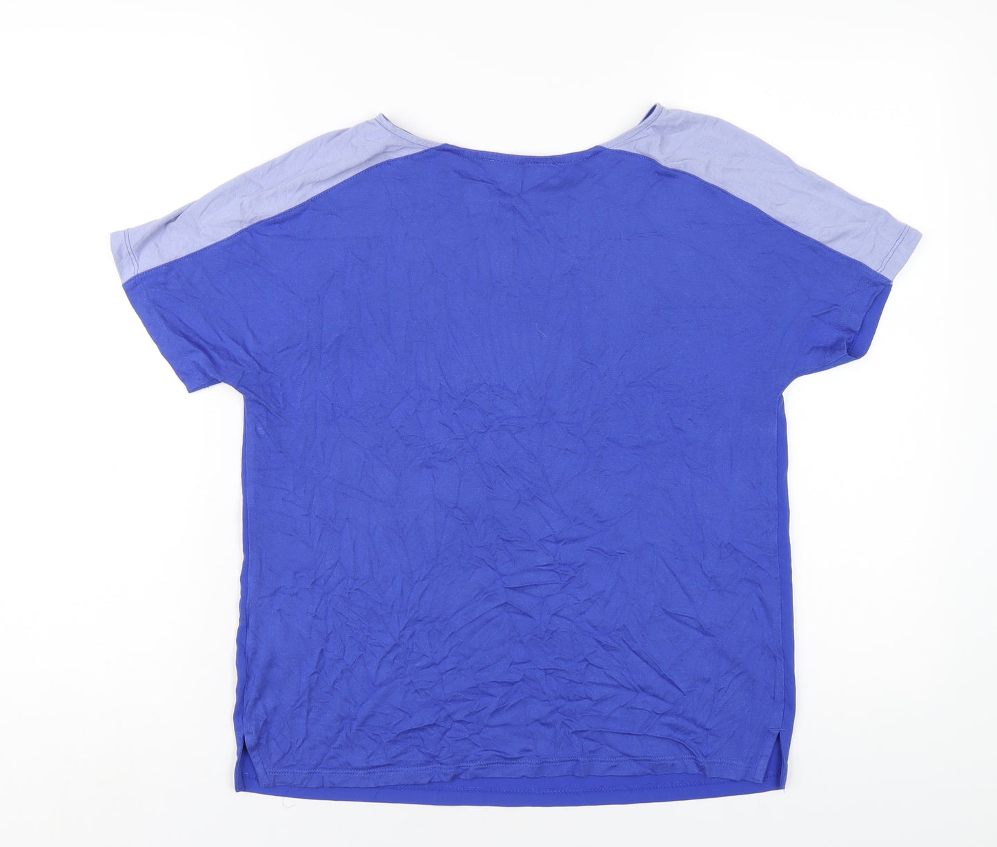Marks and Spencer Womens Blue Polyester Basic T-Shirt Size 10 Round Neck