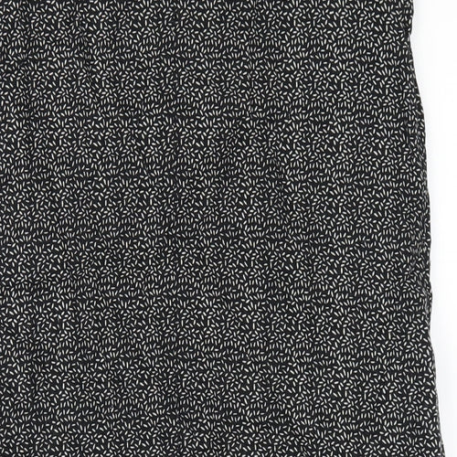 NEXT Womens Black Geometric Linen Tank Dress Size 8 Scoop Neck Pullover